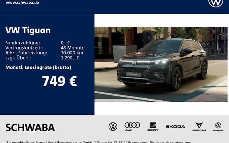 Schwarz Neu 2025 VW Tiguan R-line SUV | 63.490 € (Teuer) - Bild 1/4