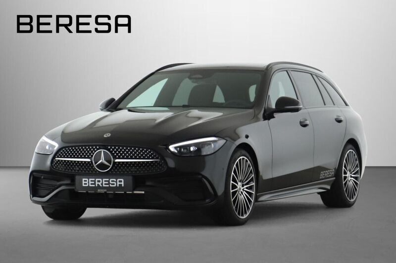 Metalliclack obsidianschwarz Gebraucht 2025 Mercedes C220 AMG Kombi | 69.900 € - Bild 1/4