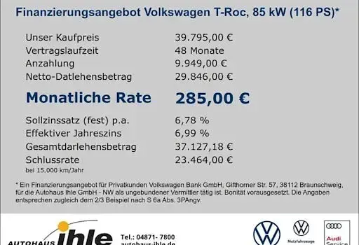 Neu VW T-Roc Style 116 PS (85 kW) 2026 Grau SUV