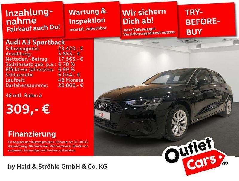 Schwarz Gebraucht 2021 Audi A3 Sportback Business Limousine | 23.420 € (Superpreis) - Bild 1/3