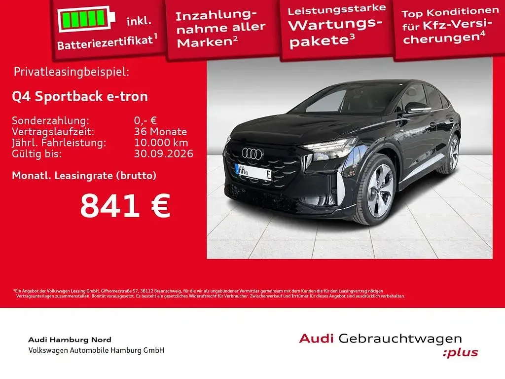 Gebraucht Audi Q4 Sportback e-tron S-Line 210 kW (286 PS) 2026 Mythosschwarz metallic SUV