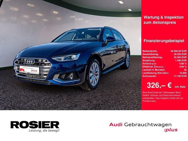 Blau / navarrablau (metallic) Gebraucht 2022 Audi A4 Advanced Kombi | 26.990 € (Guter Preis) - Bild 1/4