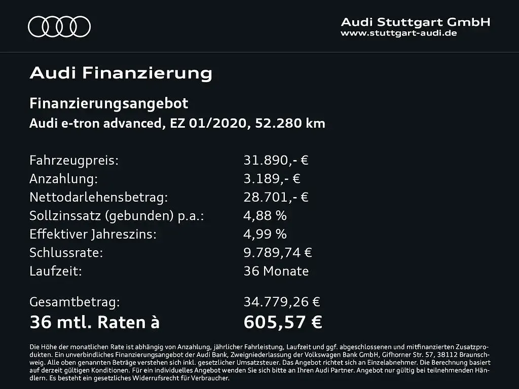 Używany Audi e-tron Advanced Plus 300 kW (408 KM) 2020 Beżowy SUV