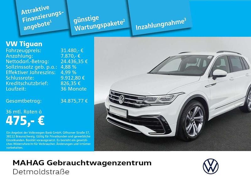 Pure white Gebraucht 2022 VW Tiguan R-line SUV | 31.480 € (Guter Preis) - Bild 1/2