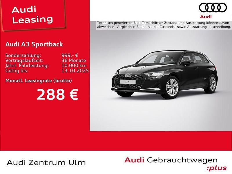 Schwarz Gebraucht 2025 Audi A3 Sportback Advanced Plus Limousine | 33.980 € (Fairer Preis) - Bild 1/3