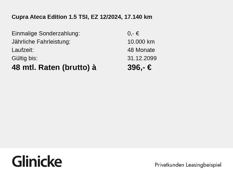 Gebraucht Cupra Ateca 150 PS (110 kW) 2024 Schwarz SUV