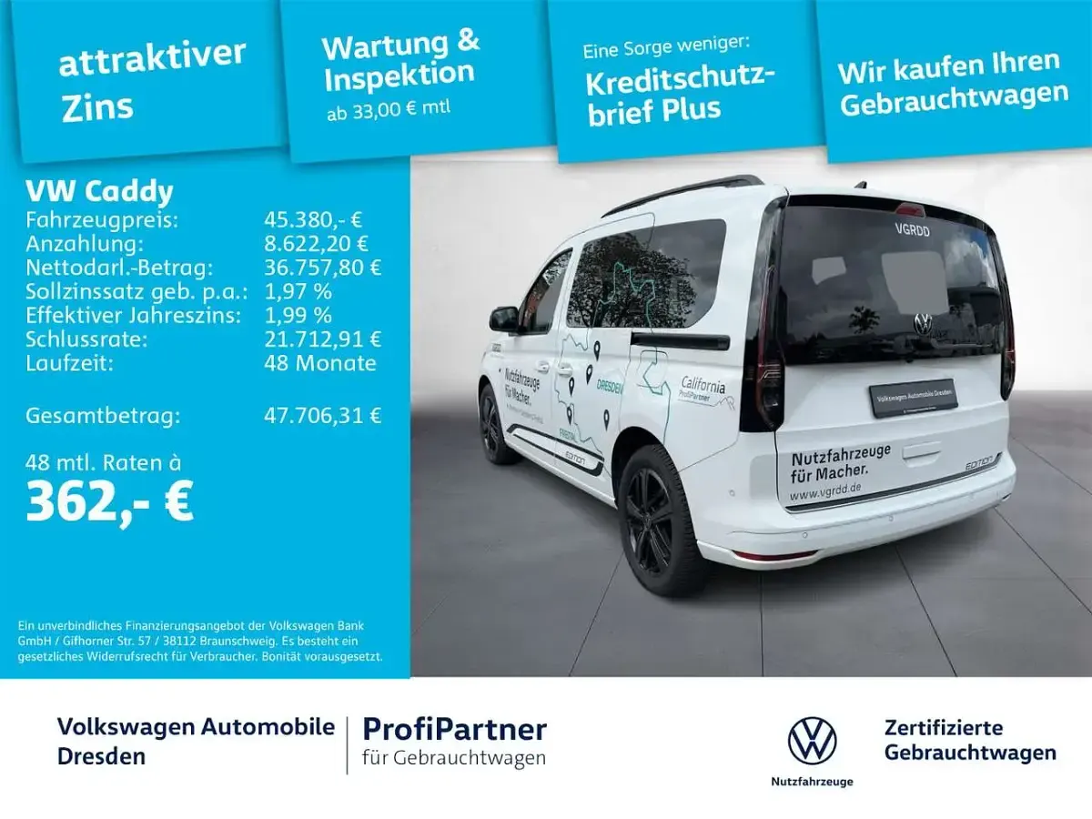 Gebraucht VW Caddy Life 116 PS (85 kW) 2026 Schwarz Van / Kleinbus