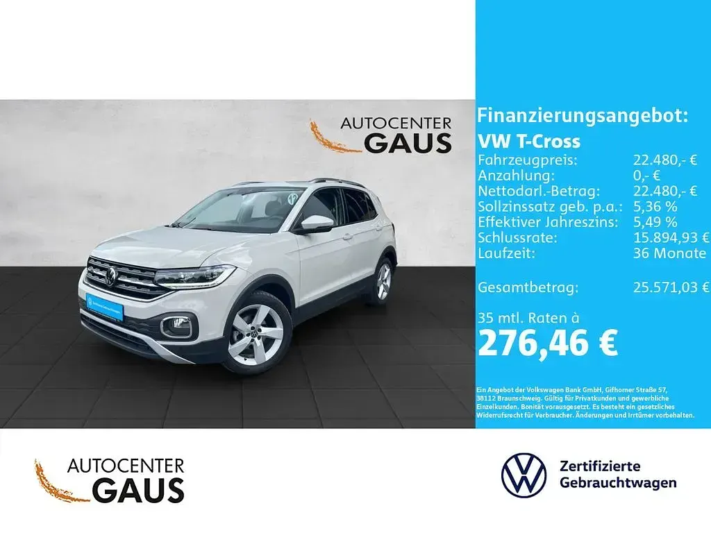 Gebraucht VW T-Cross Style 110 PS (80 kW) 2023 Grau SUV