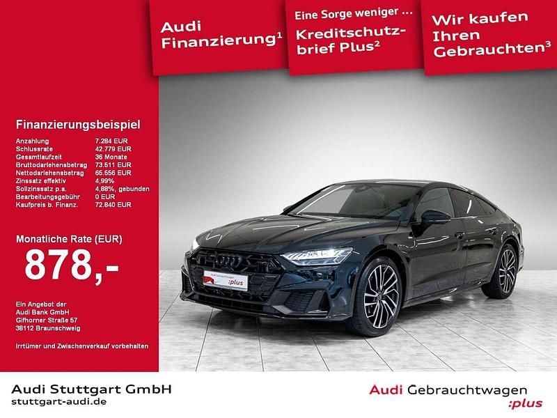 Mythosschwarz metallic Gebraucht 2024 Audi A7 Sportback S-Line Kleinwagen | 72.840 € (Teuer) - Bild 1/2