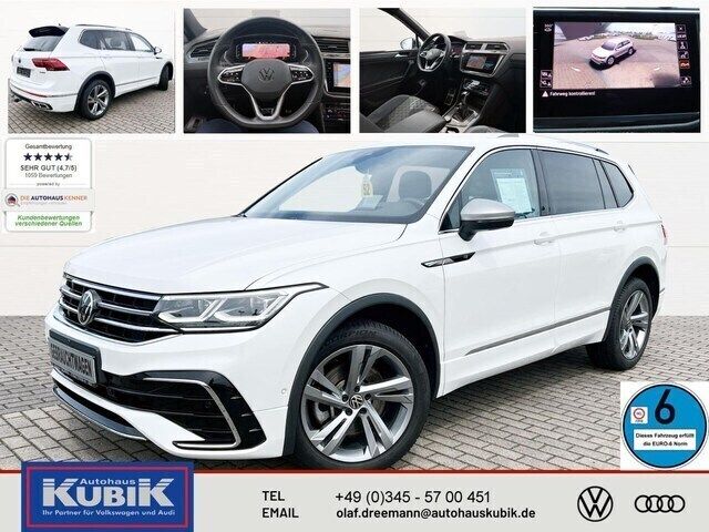 Oryxweiß perlmutteffekt Gebraucht 2022 VW Tiguan Allspace R-line SUV | 46.850 € - Bild 1/4