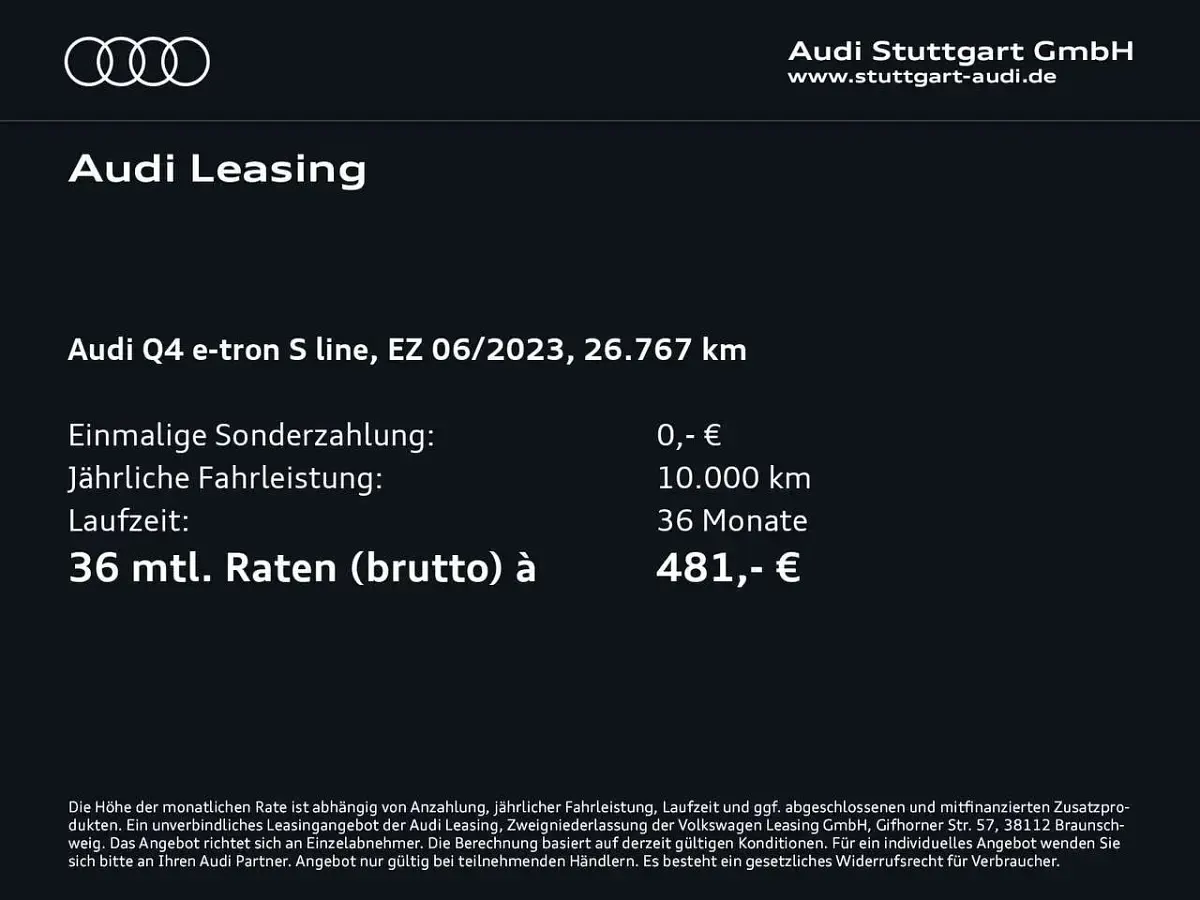 Gebraucht Audi Q4 e-tron Advanced Plus 125 kW (170 PS) 2023 Gletscherweiß metallic SUV