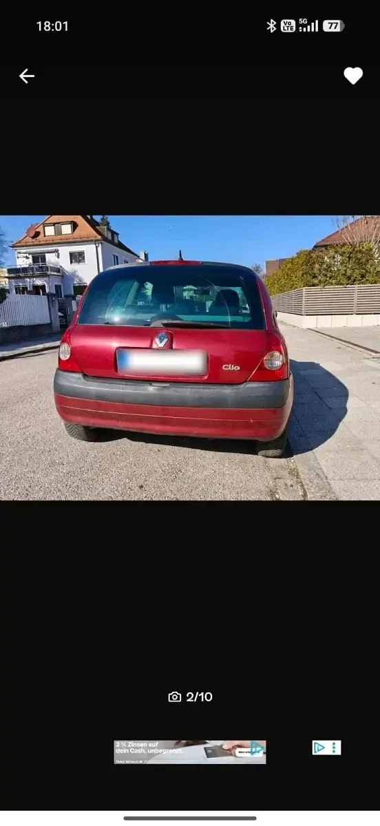 Brugt Renault Clio II 75 HK (55 kW) 2003 Rød Hatchback