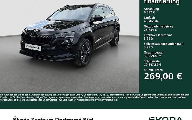 Schwarz Gebraucht 2025 Skoda Karoq SportLine SUV | 35.586 € (Fairer Preis) - Bild 1/4