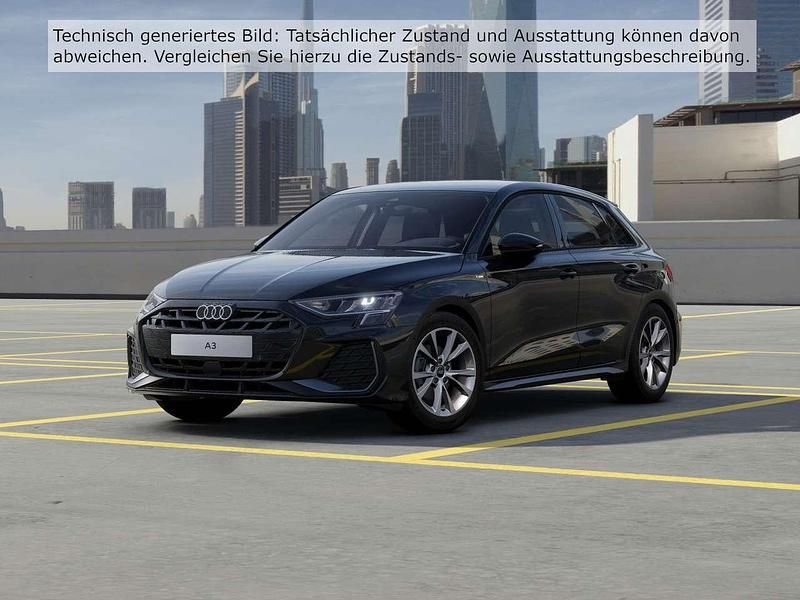 Mythosschwarz metallic Neu 2025 Audi A3 S-Line Limousine | 43.820 € (Teuer) - Bild 1/4