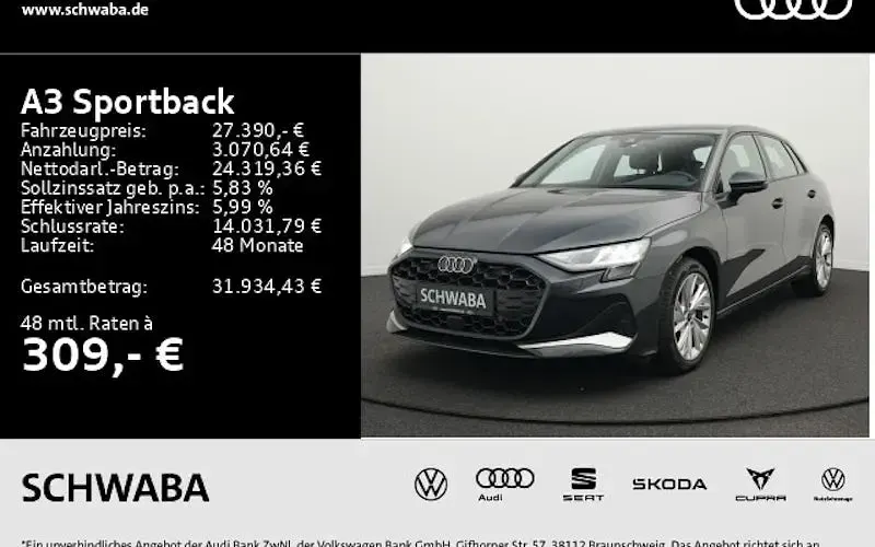 Gebraucht Audi A3 Advanced 116 PS (85 kW) 2025 Grau Limousine