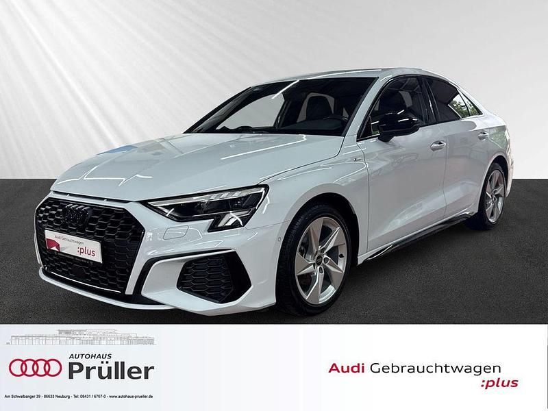 Gletscherweiß metallic (weiss) Gebraucht 2023 Audi A3 S-Line Limousine | 28.900 € (Fairer Preis) - Bild 1/4