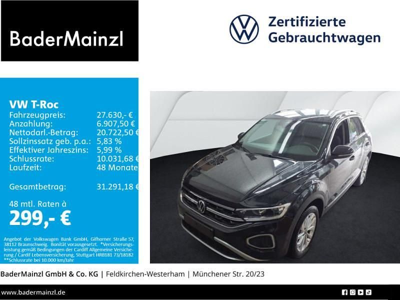 Schwarz Gebraucht 2024 VW T-Roc Style SUV | 27.630 € (Guter Preis) - Bild 1/3