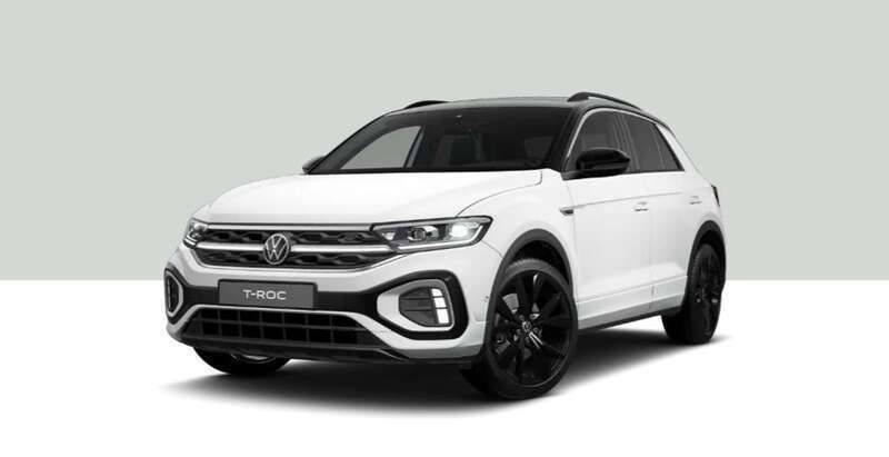Pure white/schwarz Neu 2025 VW T-Roc R-line SUV | 40.999 € (Teuer) - Bild 1/3