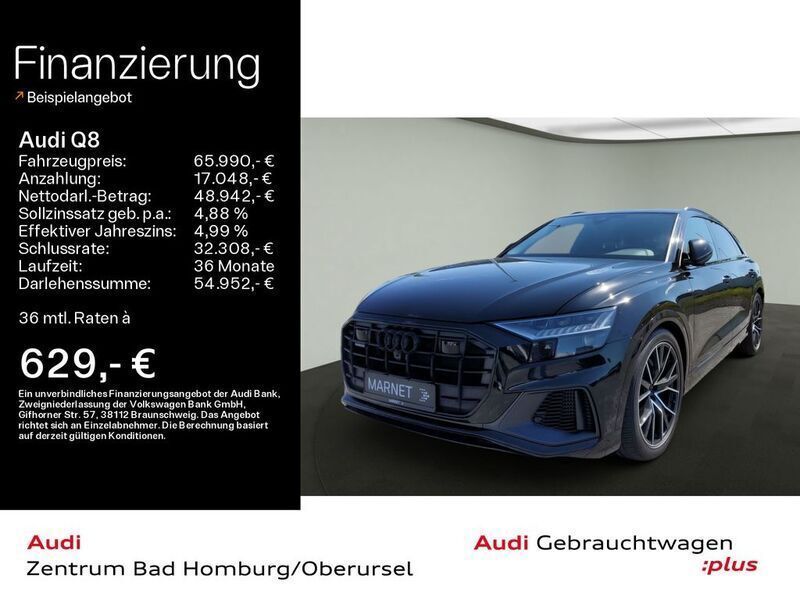 Schwarz Gebraucht 2022 Audi Q8 S-line plus SUV | 65.990 € (Fairer Preis) - Bild 1/4