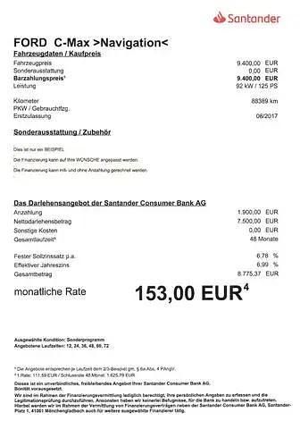 Usata Ford C-MAX 125 CV (91 kW) 2017 Nero Monovolume