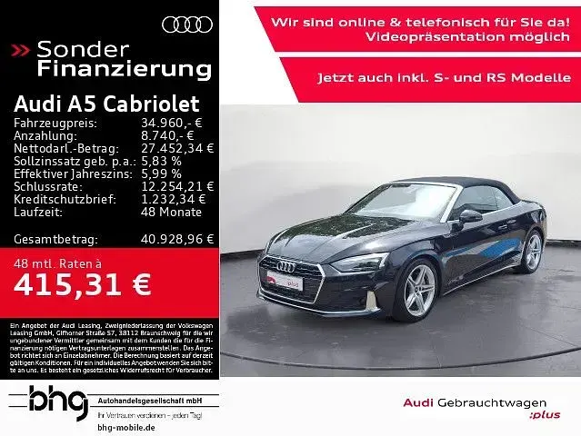 Gebraucht Audi A5 Cabriolet Advanced Plus 204 PS (150 kW) 2022 Cabrio