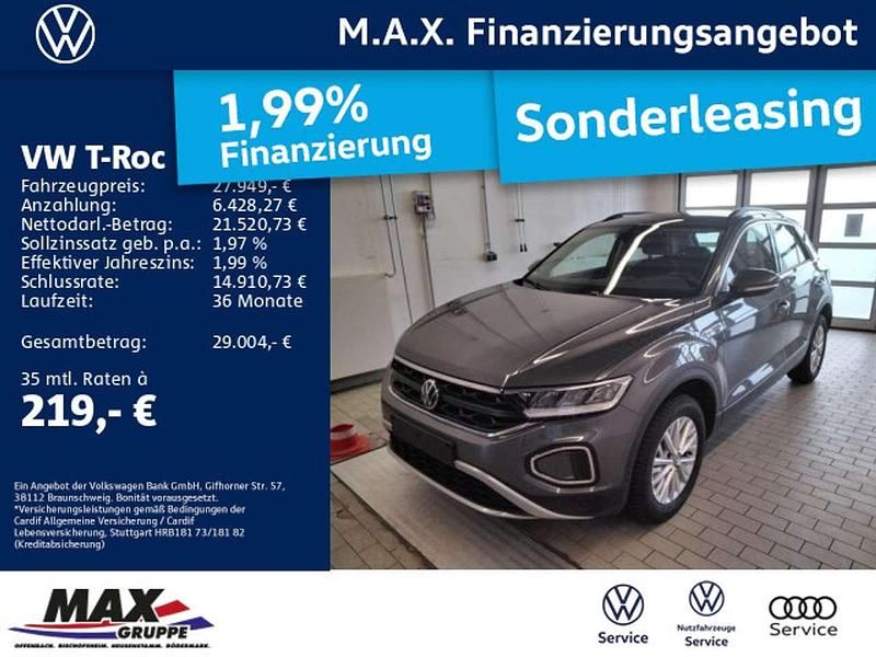 Indiumgrau metallic (metallic) Gebraucht 2024 VW T-Roc Life SUV | 27.949 € (Guter Preis) - Bild 1/3
