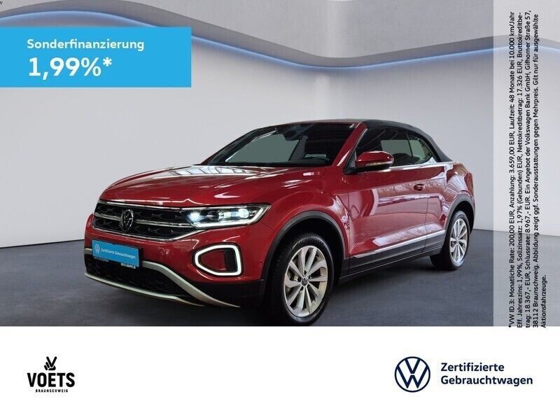 Kings red metallic Gebraucht 2024 VW T-Roc Cabriolet Style Cabrio | 23.850 € - Bild 1/4