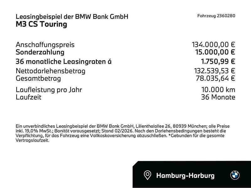 Neu BMW M3 Performance 551 PS (405 kW) 2025 Schwarz Kombi