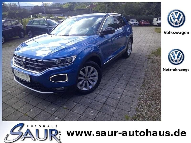 Ravennablau metallic/schwarz Gebraucht 2021 VW T-Roc Sport SUV | 18.989 € (Guter Preis) - Bild 1/4