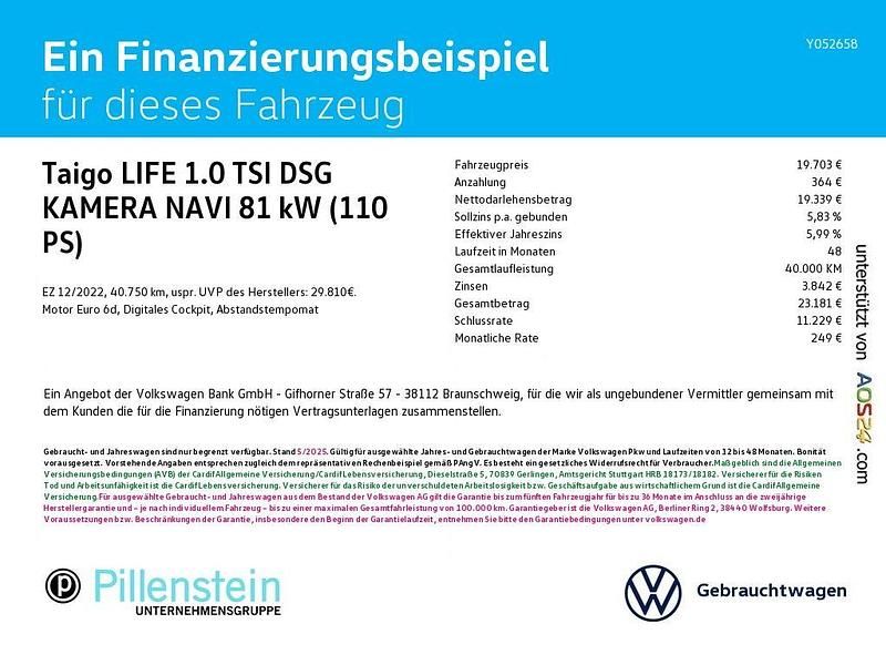 Gebraucht VW Taigo Life 110 PS (80 kW) 2022 Schwarz SUV