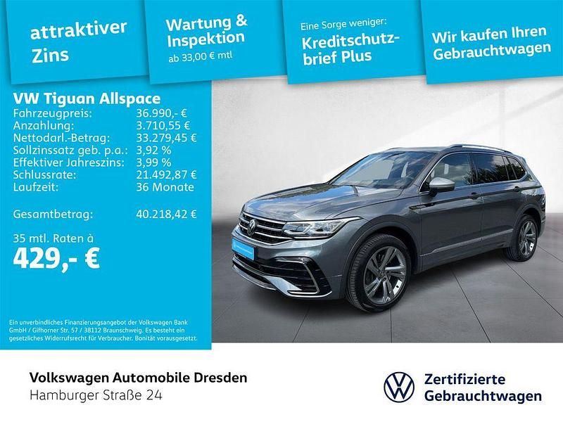 Grau Gebraucht 2022 VW Tiguan Allspace R-line SUV | 36.490 € (Fairer Preis) - Bild 1/4