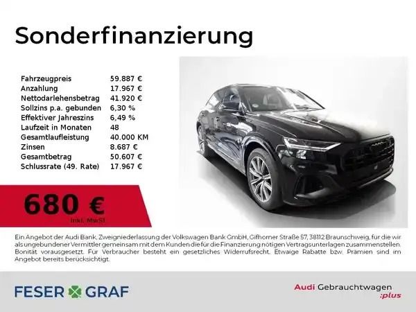 Mythosschwarz metallic Gebraucht 2021 Audi Q8 Ambiente SUV | 59.887 € (Fairer Preis) - Bild 1/2
