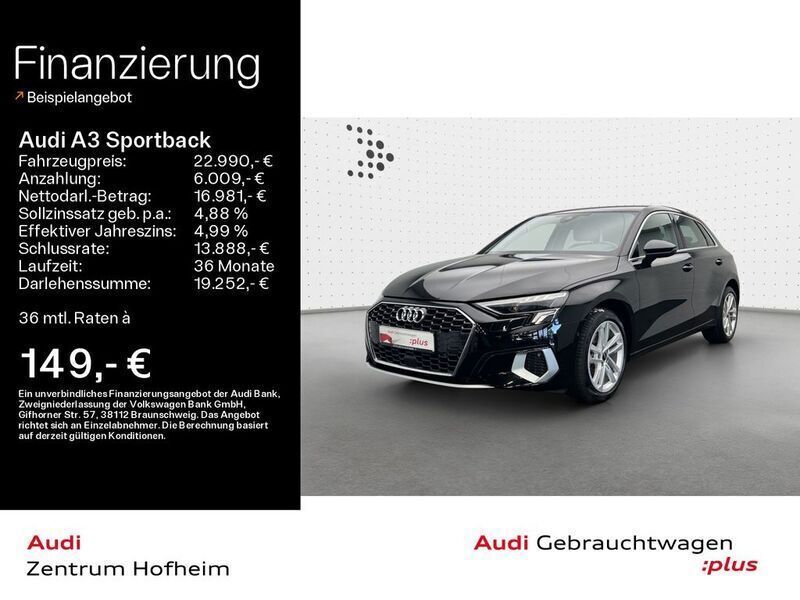 Schwarz Gebraucht 2022 Audi A3 Sportback Advanced Limousine | 22.990 € (Guter Preis) - Bild 1/4