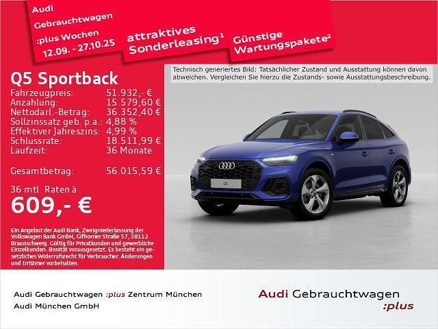 Blau Gebraucht 2024 Audi Q5 Sportback S-Line SUV | 51.932 € (Fairer Preis) - Bild 1/2
