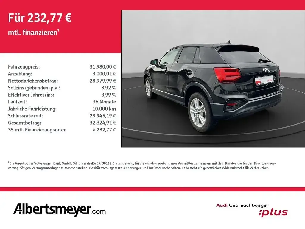 Gebraucht Audi Q2 Advanced Plus 150 PS (110 kW) 2025 Mythosschwarz metallic SUV