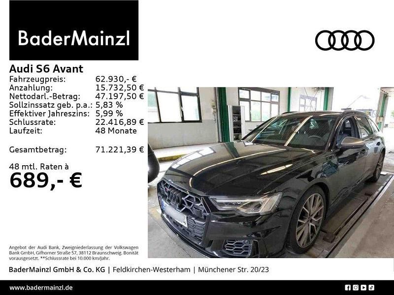 Mythosschwarz metallic (metallic) Gebraucht 2024 Audi S6 Ambiente Kombi | 62.930 € (Superpreis) - Bild 1/3