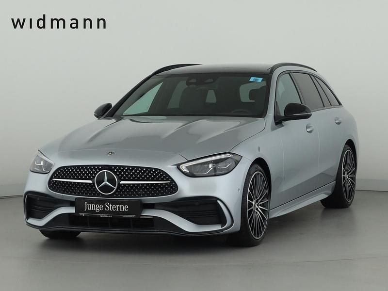 Metalliclack hightechsilber Gebraucht 2021 Mercedes C220 AMG Kombi | 35.850 € (Teuer) - Bild 1/4