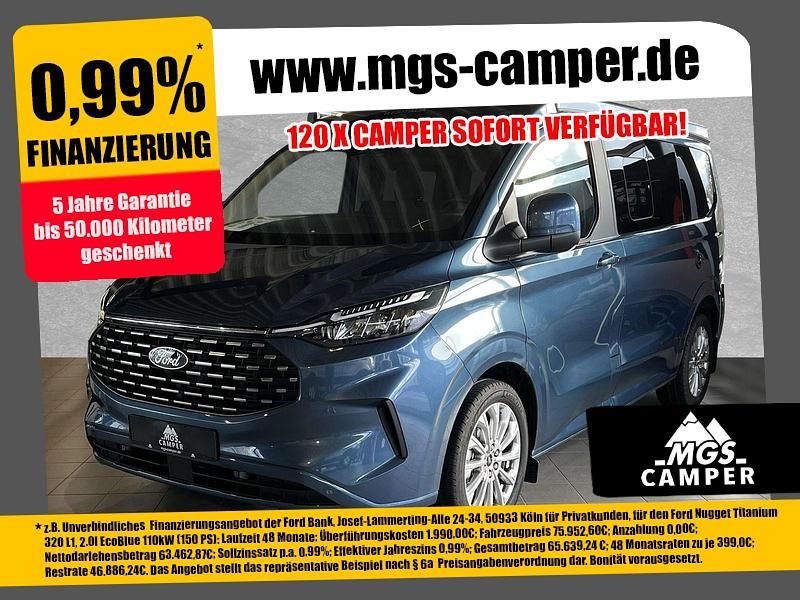 Chrome blue metallic Neu 2025 Ford Tourneo Custom Nugget Limousine | 75.690 € - Bild 1/4