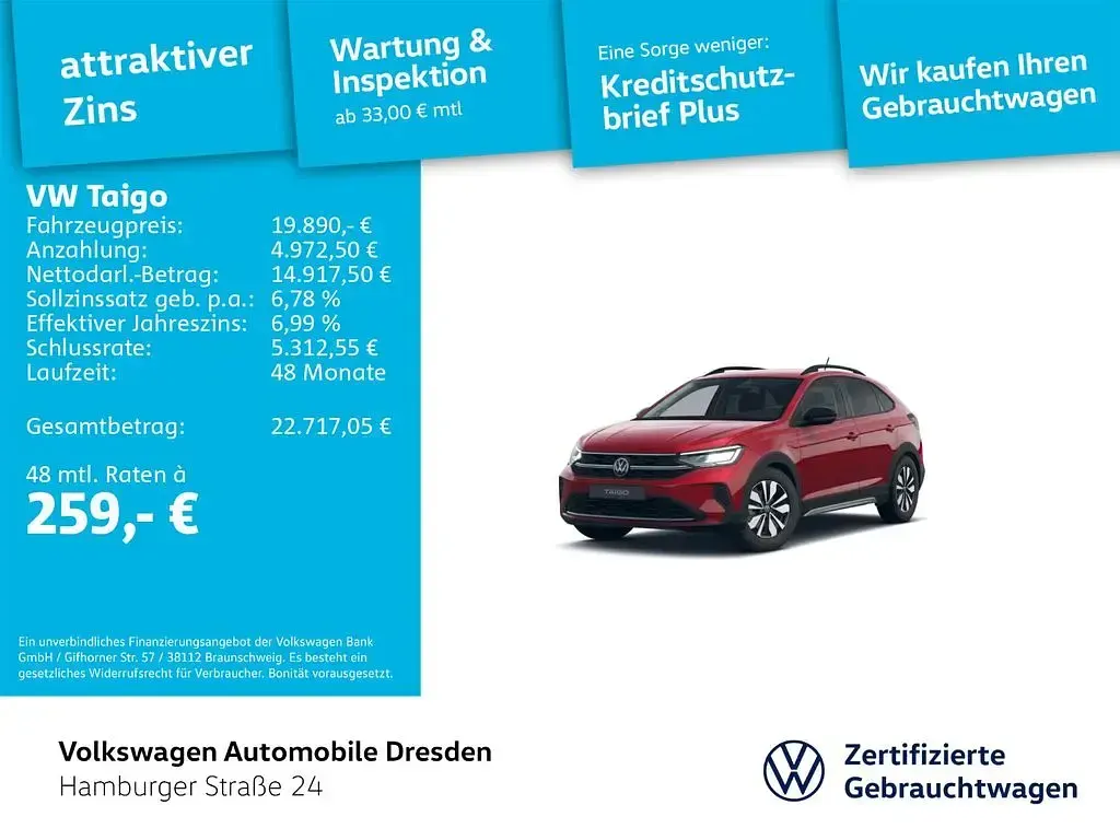 Gebraucht VW Taigo Life 95 PS (69 kW) 2025 Rot SUV