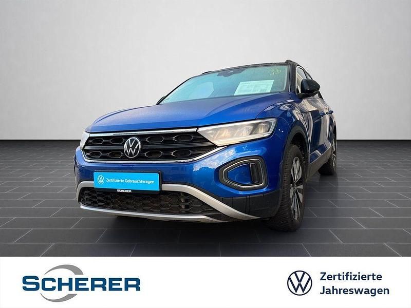Ravennablaumetallic/schwarz (metallic) Gebraucht 2024 VW T-Roc IQ Drive SUV | 27.680 € (Superpreis) - Bild 1/4