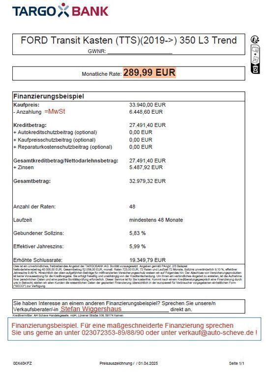 Gebraucht Ford Transit Trend 131 PS (96 kW) 2023 Weiß Limousine