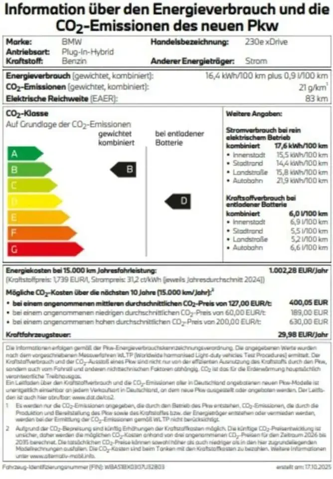Neu BMW 230 M Sport 326 PS (239 kW) 2025 Skyscraper grau metallic Limousine