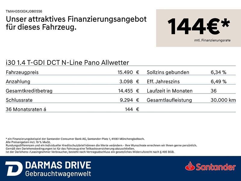 Weiß Gebraucht 2018 Hyundai i30 N Line Limousine | 15.490 € (Guter Preis) - Bild 1/1