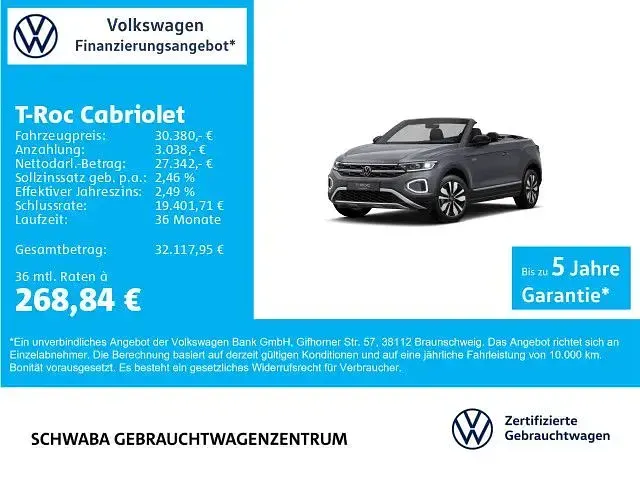 Gebraucht VW T-Roc Cabriolet Goal 150 PS (110 kW) 2025 Rauchgrau metallic/schwarz Cabrio
