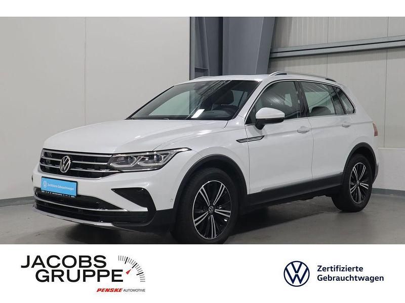 Oryxweiss perlmutteffekt Gebraucht 2021 VW Tiguan Elegance SUV | 32.670 € (Fairer Preis) - Bild 1/3