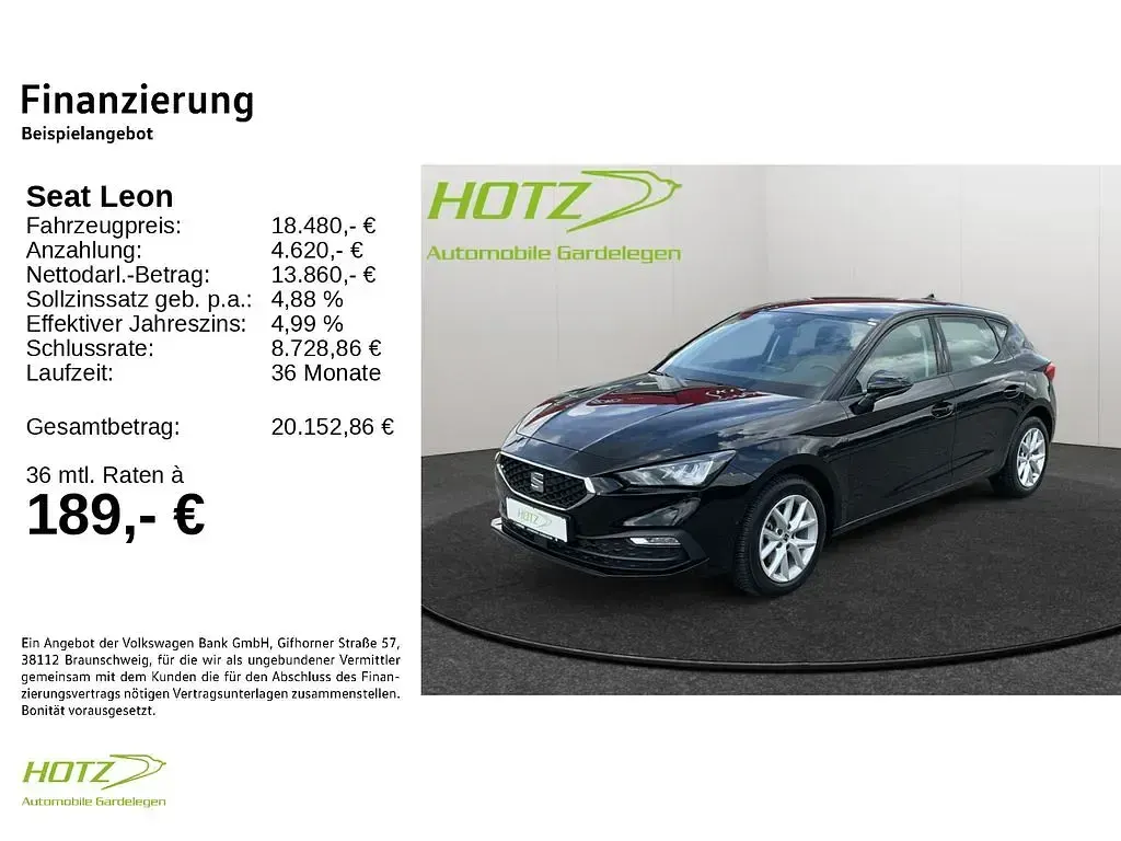 Gebraucht Seat Leon Style 131 PS (96 kW) 2022 Mitternachtsschwarz Limousine