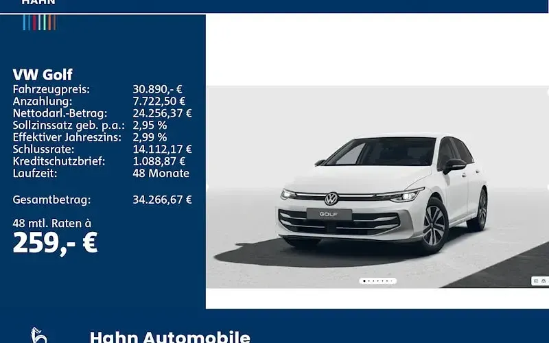 Nowe VW Golf VIII 116 KM (85 kW) 2026 Biały Sedan/Limuzyna