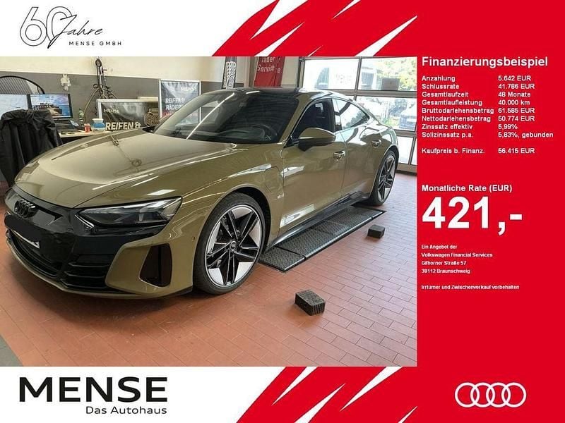 Taktikgrün Gebraucht 2022 Audi e-tron GT quattro Ambiente Limousine | 56.415 € (Etwas zu teuer) - Bild 1/4