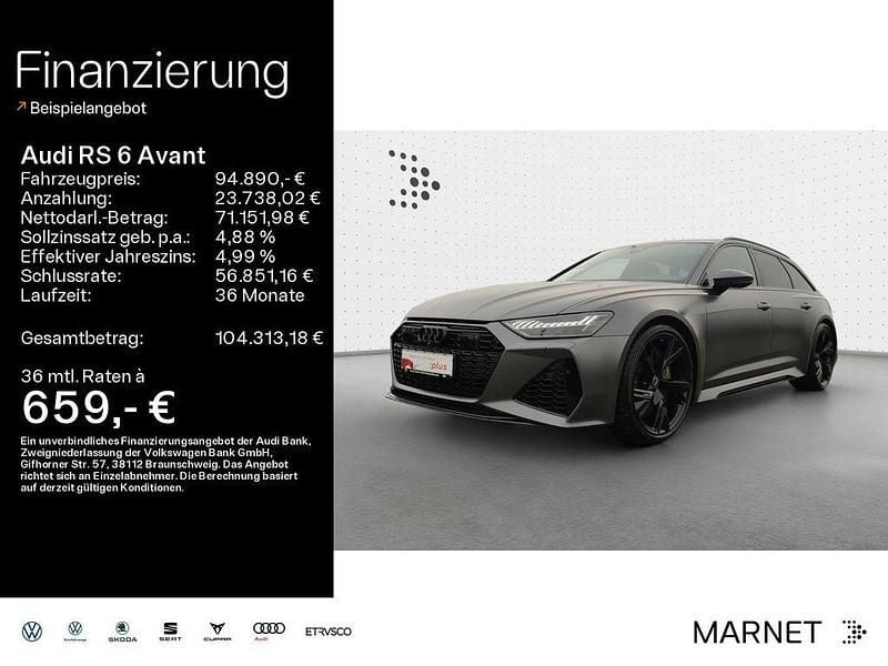 Daytonagrau matteffektlackieru Gebraucht 2022 Audi RS6 Sport Kombi | 94.890 € (Guter Preis) - Bild 1/4