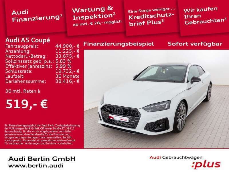 Gebraucht Audi A5 S-Line 265 PS (194 kW) 2024 Mythosschwarz metallic Coupé